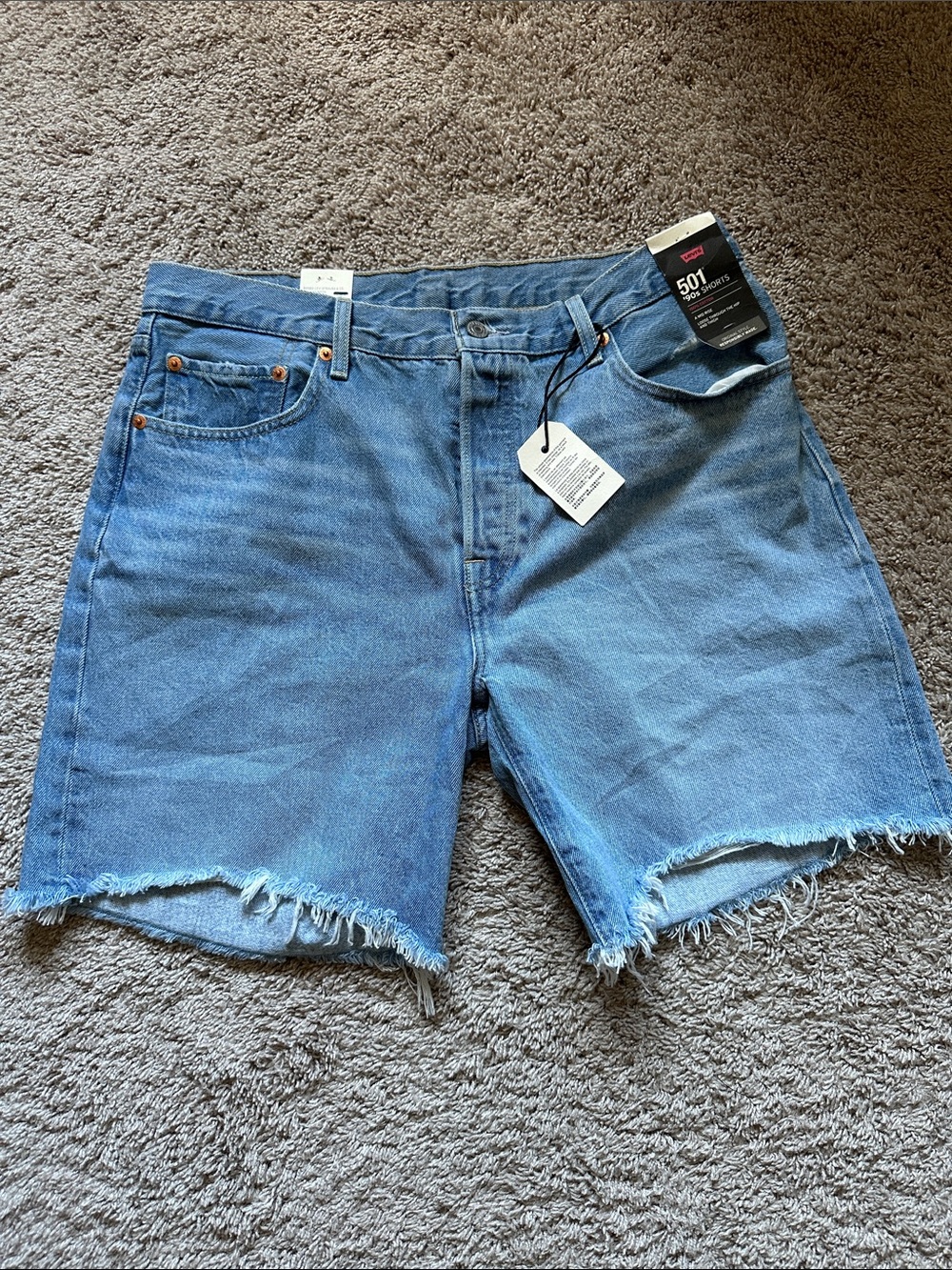 Levi's Women's 501 90s Light Blue Cutoff Denim Shorts